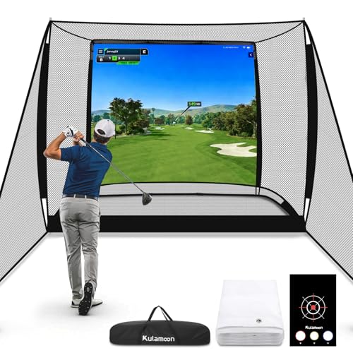 Golf Simulator Cage - 10x8ft Golf Practice Hitting Net with ...