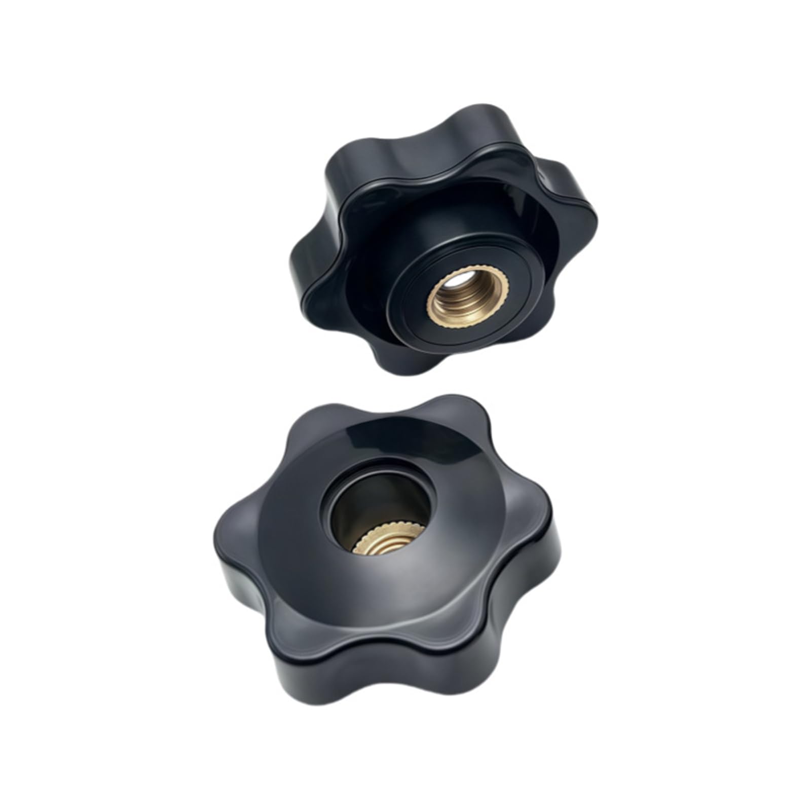 4 dadi a stella M8, maniglie a stella con boccola filettata, bottoni dadi, filettatura interna per meccanica, industria, mobili, apparecchiature elettroniche, colore nero