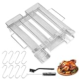 Rakuker Kaltrauchgenerator, Räucherschnecke Kalträuchern aus 304 Edelstahl, Räucherspirale mit 8 Haken und 2 Bürste, Sparbrand für Räucherofen, kaltrauchschnecke, Kaltraucherzeuger für Grills und BBQ