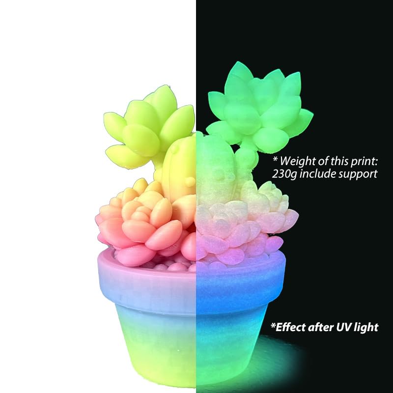 Image of Pop Rock Glow in Dark Rainbow PLA 1.75mm 1kg Luminous 3D Print Filament FDM | Glow in the dark Luminous Gradient Vibrant color Hide layer lines Low warping No tangle 1kg spool 2.2lbs for Bambu Flashforge