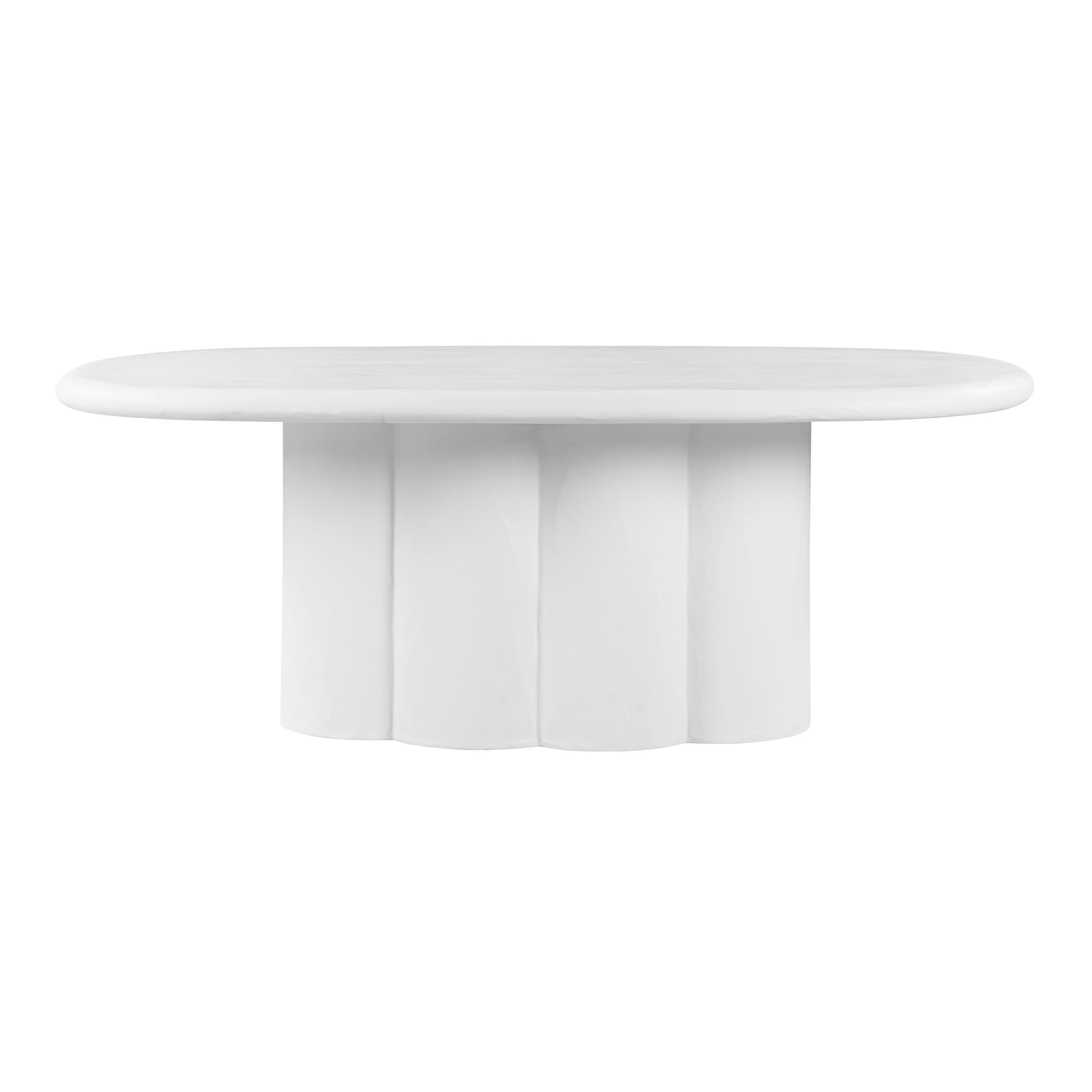 Tov Furniture Elika White Faux Plaster Oval Dining Table