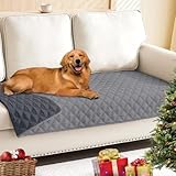 Smiry Waterproof Dog Bed Cover Pet Blanket, Soft Washable Dog Blanket for Furniture Bed Couch Sofa Reversible, Checkered (30"x70", Grey/Dark Grey)