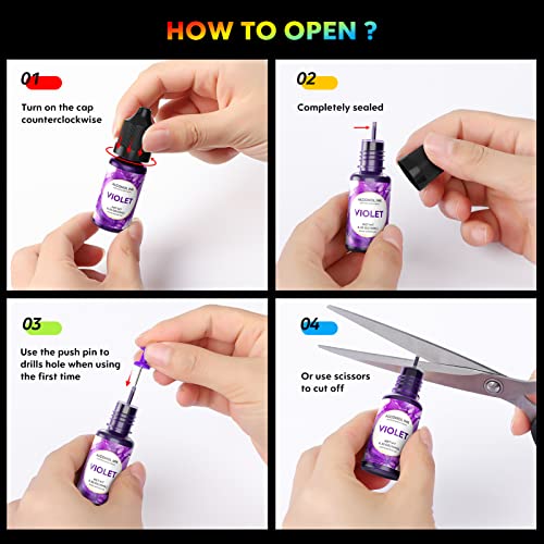 Alcohol Ink Gemstones Set- Wayin 16 Vibrant High Concentrated Alcohol-Based Ink Resin Dye With Metallic Extreme Shimmer Gold Silver Color For Resin Petri Dish Tumbler Cups Making Coaster Yupo Painting #TOP6