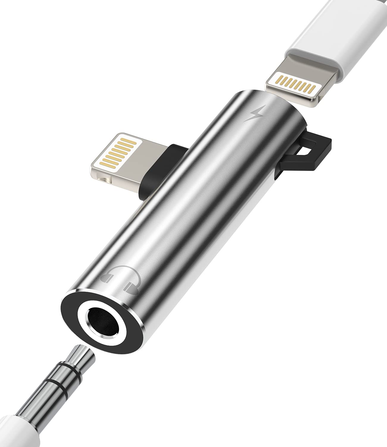 Headphone Adapter Compatible for iPhone Audio 3.5mm to Lightning Apple Dongle Jack AUX Adaptador para Splitter Charger Earphone 2 in 1 Phone and Charge Earbud Cable 13 12 11 Pro Max Mini Xs 7 X 8plus-image-41