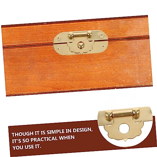 Image of Angoily Box Copper Hinge Jewelry Case Small Hasp Furniture Padlock Small Brass Hasps Antique Case Vintage Bronze Locks Antique Hasp Vintage Hasp Archaize Padlocks Wood Case Lock Card Metal