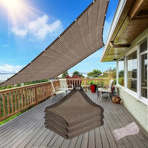 Toldo vela de sombra marrón para exterior jardin y terraza transpirable a medida