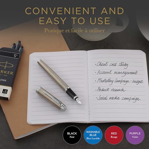 Image of PARKER Quink Mini Cartridges for Fountain Pens, Black ink, Box ox 6 (S0767220)