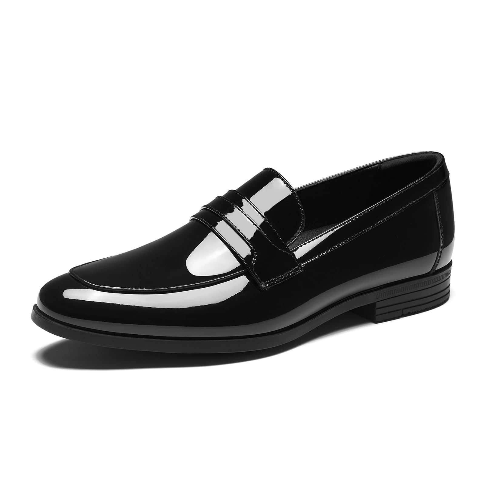 HEEZ Men's Tuxedo Shoes Slip On Dress Loafers Black Formal Dress Shoes
