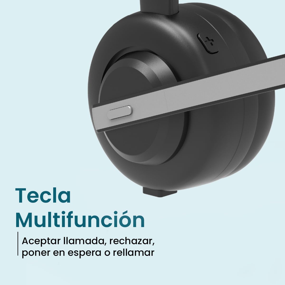 ADOC BT01 Auriculares Bluetooth Monoaurales con Micrófono Giro 270 Grados, Cancelador de Ruido, Diadema Ajustable, Tecla multifunción, Batería Duradera. Uso por Ambos Lados (Oreja Derecha/Izquierda).