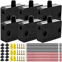 MKBKLLJY 6 Stück schwarzer Schranktürschalter, normalerweise geschlossen, automatisch, Berührung, EIN/AUS, 250 V, 1 A, für Kleiderschrank, Speisekammer, Lampe, elektrisches Licht Schalter