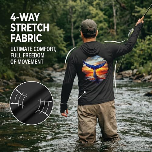 Riverruns Men's UPF 50+ Quick-Dry Cooling Fishing Hoodie with Fish Graphic - image 5