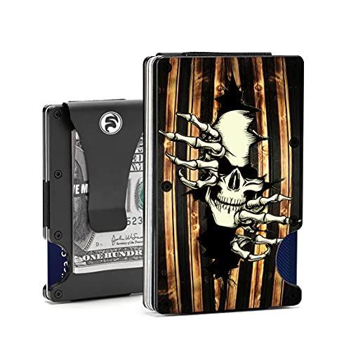 Men Minimalist Metal Wallets with Money Clip - Personalized RFID Blocking Front Pocket EDC Tactical Aluminum Wallets - Slim Mini Credit Card Holder for Travel Business - Skull Claw Torn Artcraft Men Minimalist Metal Wallets with Money Clip - Personalized RFID Blocking Front Pocket EDC Tactical Aluminum Wallets - Slim Mini Credit Card Holder for Travel Business - Skull Claw Torn Artcraft