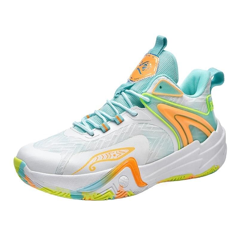 Unisex-Basketballschuhe mit Farbverlauf, atmungsaktiv, gepolstert, Court-Sneaker | Leichtes, Atmungsaktives Mesh-Obermaterial Mit Farbverlauf. Anti-Rutsch-Sohle Mit Hoher Rückfederung For Basketball Im Freien