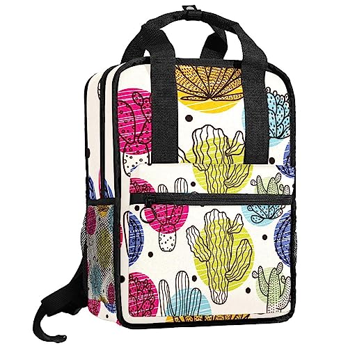 Sac à dos vintage garçons motif cactus réglable pour éviter les maux de dos