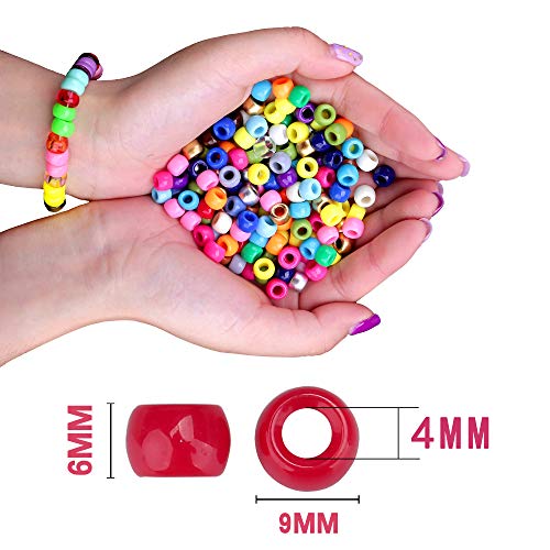Image of Greentime Pony Beads Bracelets Making Kit, 9mm Rainbow Kandi Rave Beads Set for Friendship Bracelets Necklace Making Crafts for Christmas Gift (24colors) (Pack of 2)