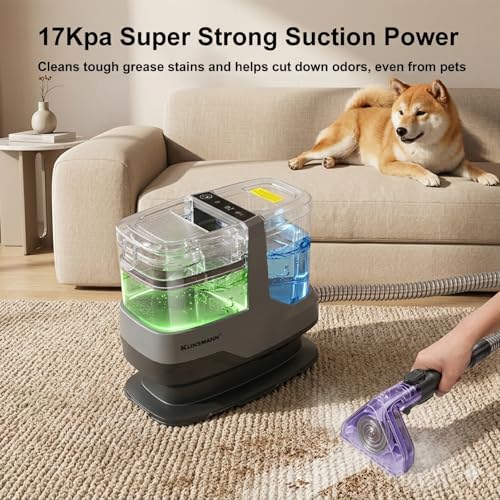 Image of Mini Carpet Spot Cleaner Machine, Portable Upholstery & Couch Shampooer | 17KPa Powerful Suction, Spray, Scrub & Extract Technology for Deep Cleaning Sofa, Rug, Stairs, Car Seats & Pet Stains