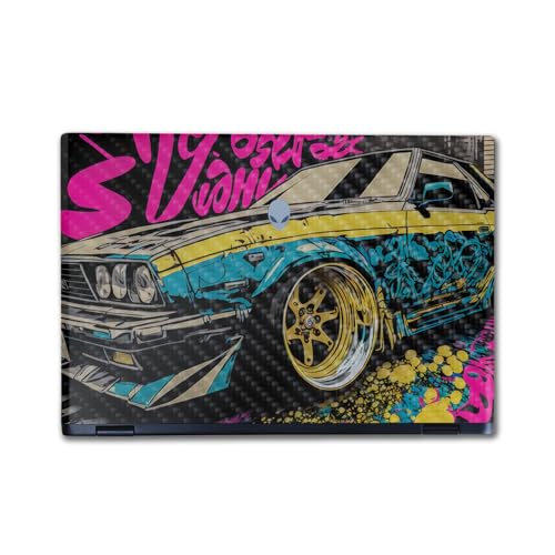 Image of Carbon Fiber Laptop Skin Compatible with Alienware M16 R2 (2024) - Camber - Premium 3M Vinyl Protective Wrap Decal Cover - Easy to Apply | Crafted in The USA by MightySkins