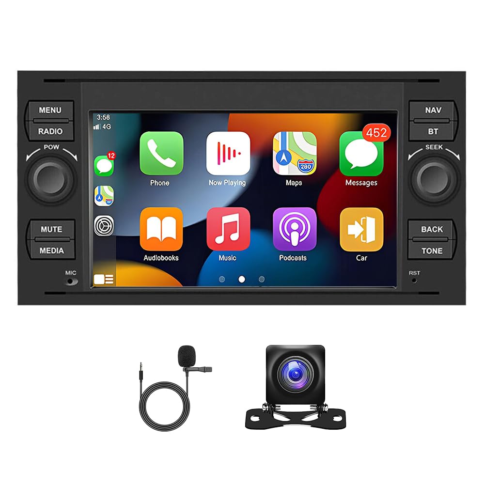 Radio samochodowe 4 + 64 G Android 13 nawigacja do Ford Transit 2006 2007 2008 2009-2011 z Carplay Android Auto,7-calowy ekran dotykowy Auto Player Radio GPS Navigation Head Unit z WiFi FM SWC Mirror