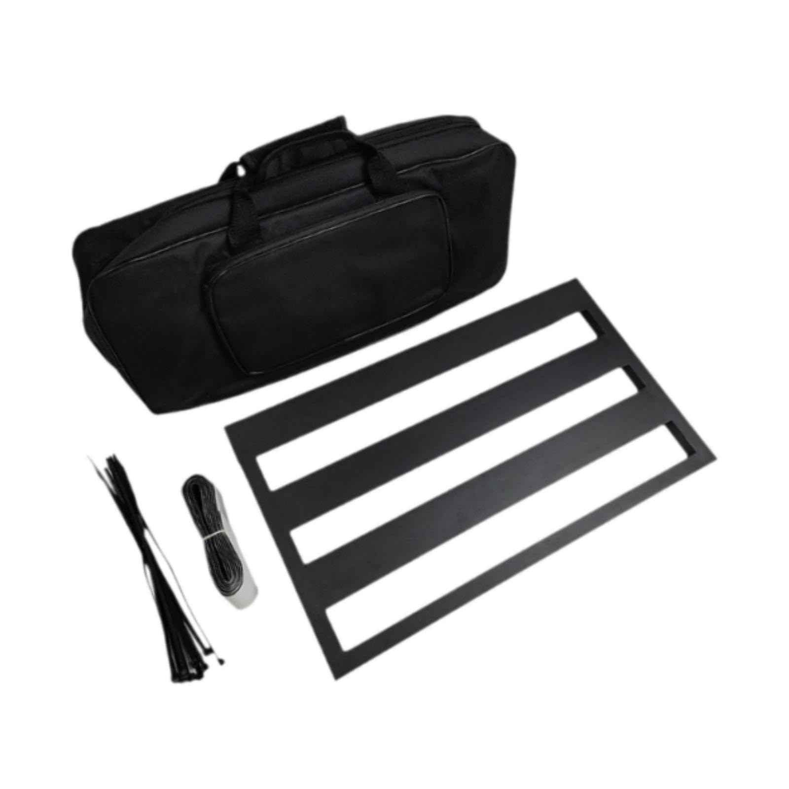 Effektpedalboard aus Aluminiumlegierung mit Tragetasche, Schwarz, L | Gitarrenauftritte und übungen