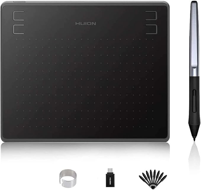 HUION HS64 Graphics Drawing Tablet BatteryFree Stylus 8192 Levels 266 PPS Pen Tablet with 4