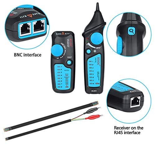 FWT81 Cable Tracker RJ45 RJ11 Telephone Wire Network LAN TV Electric Line Finder Tester with AVD06 Voltage Tester