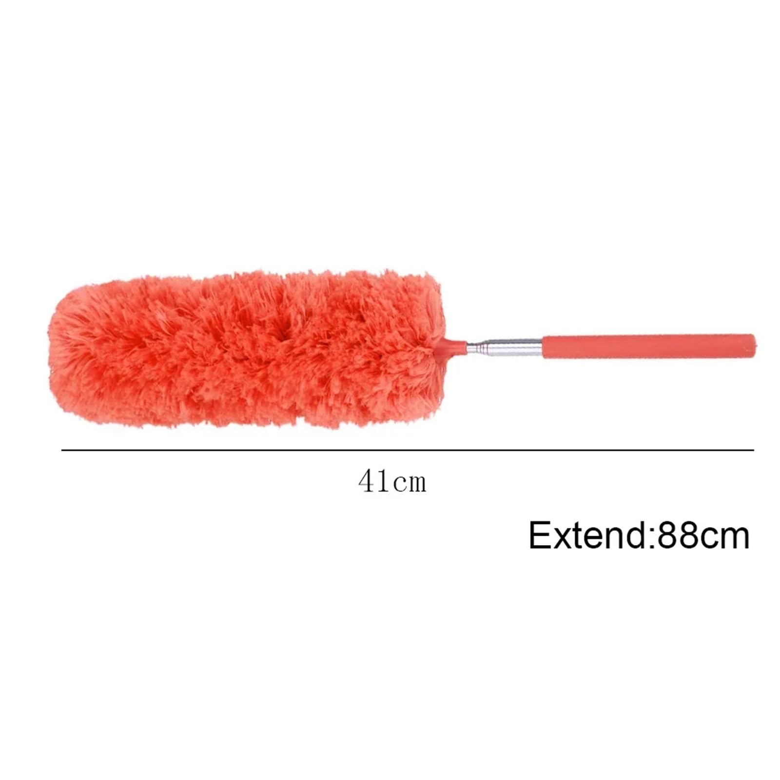 Plumero de Microfibra Ajustable y Extensible para el hogar, Cepillo para Quitar el Polvo, Herramientas de Limpieza para Coche, Oficina y Cocina (Orange)