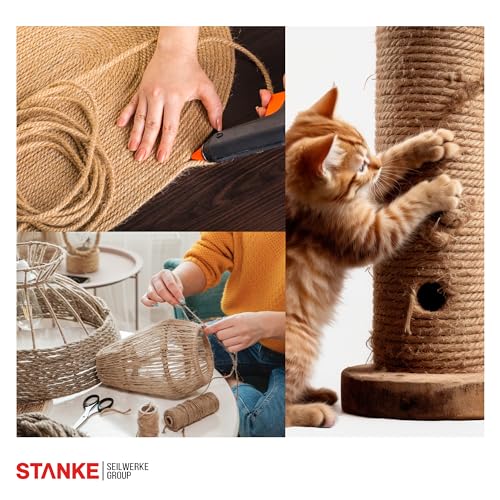 Seilwerk STANKE Juteseil Naturfasern gedreht Tauwerk Hanf Jute Tau Seil Tauziehen Absperrseil Handlauf 30mm 5m