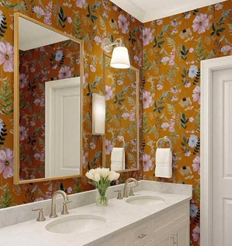 Revêtement mural fleurs sauvages en vinyle premium durable
