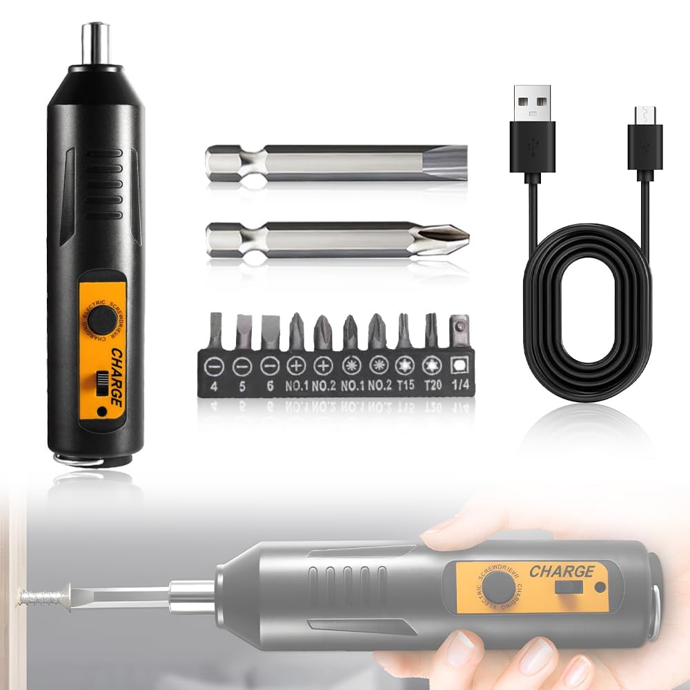 Excefore Electric Screwdriver Set - Portable & Rechargeable Mini Cordless Power Screwdriver Kit (12 pcs) for Home Use