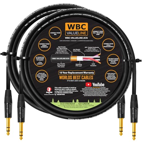 Câbles d'interconnexion TRS WBC-VALUELINE-2CS de 1,2 m pour liaisons audio stéréo symétriques