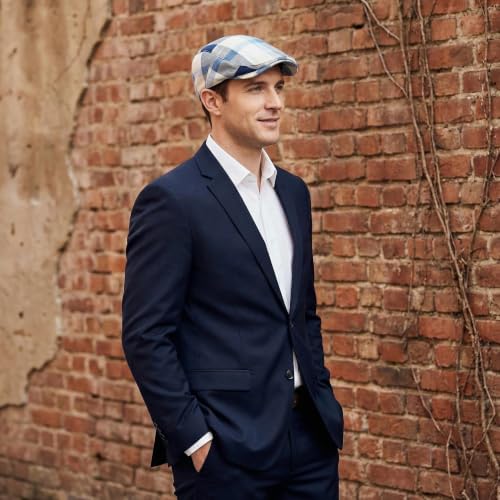 Image of 3Pcs Men's Newsboy Caps Cotton Cooling Hat Adjustable Flat Cap for Men