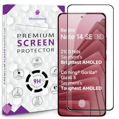 Image of Premium Tempered Glass Screen Protector Guard For Redmi Note 14 SE 5G (6.67 Inch, Pack of 1) | HD Clear, Edge to Edge Coverage With Easy to installation kit