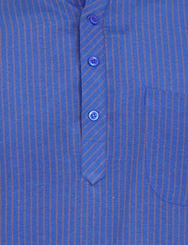 Image of LATEST CHIKAN Men's Cotton Regular Striped Short Kurta Half Sleeves - NP-SK-PNT