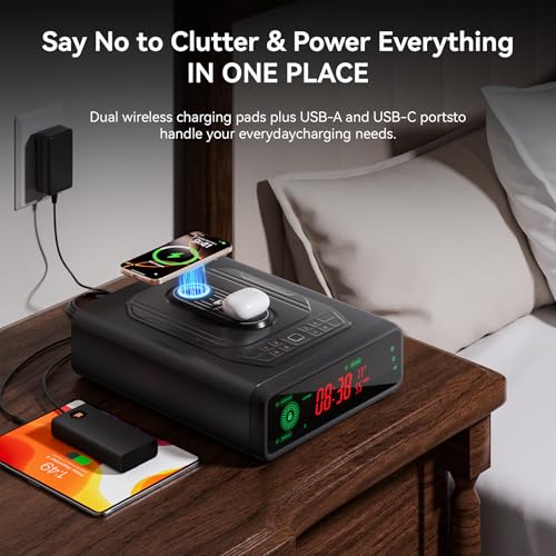 Image of Biometric Gun Safe for Handgun, 0.3S Auto-Open & 2X Wireless Charging