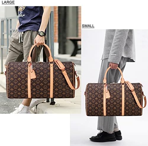 Travel Duffel Bag for Men Leather Overnight Weekender Luggage Tote-Carry On Large Traveling Handbag for Gym Holiday (Large, Flower) 5 Travel Duffel Bag for Men Leather Overnight Weekender Luggage Tote-Carry On Large Traveling Handbag for Gym Holiday (Large, Flower)