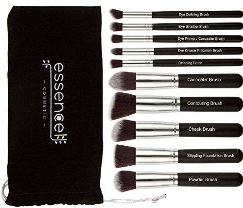 Professional Grade Labeled Kabuki Makeup Brush Set -10PCs