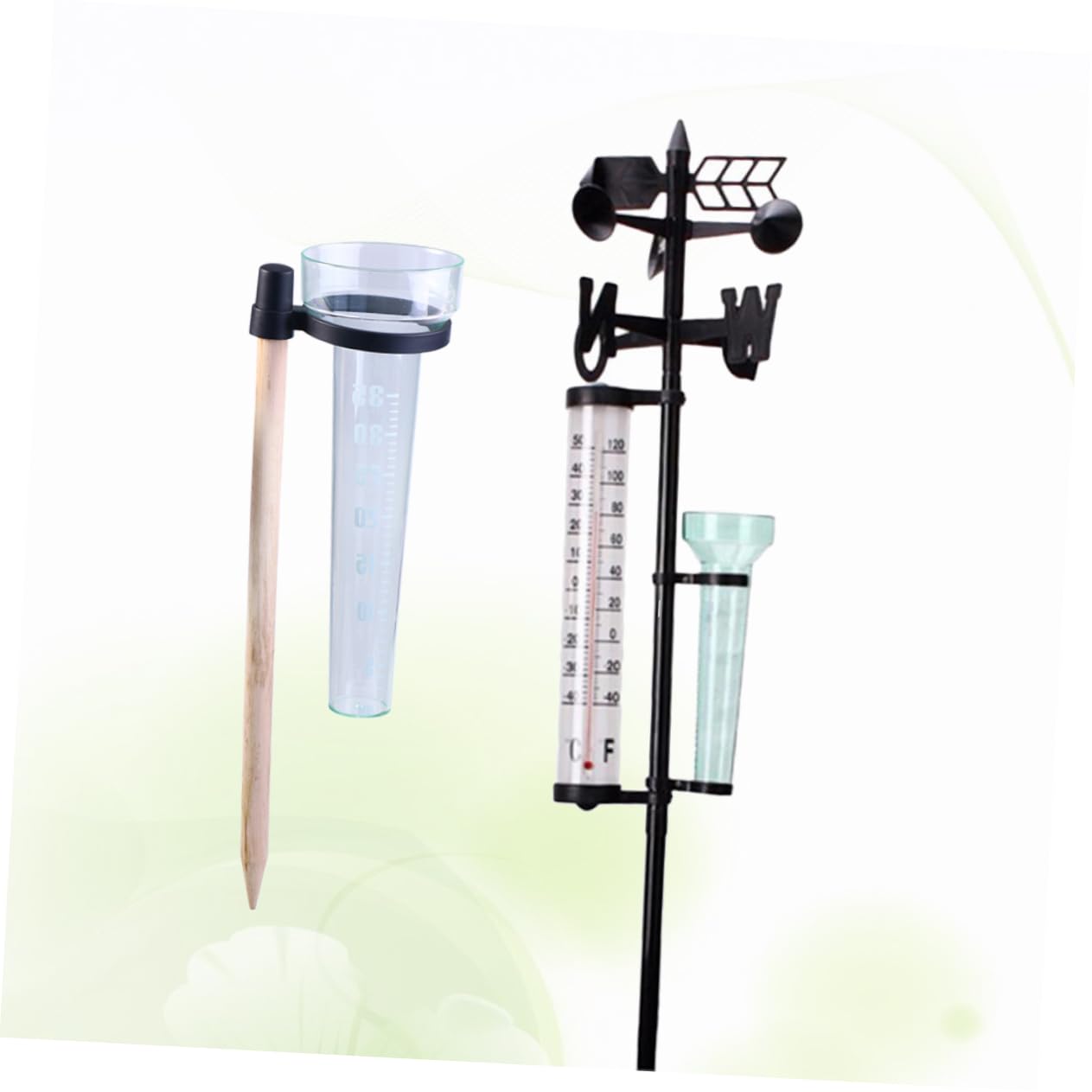BESPORTBLE 2sets Termometro Esterno Pluviometro Misuratore Direzione Vento Strumento Meteorologico Giardino Agricoltura Misurazione Pioggia Temperatura Gradi Fahrenheit Celsius