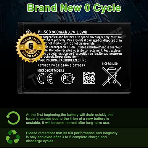 Image of Original (BL-5CB) Battery for Nokia 105 (BL-5CB) Battery with 6 Month Warranty***** (P72)