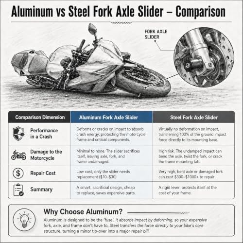 Image of 4Pcs Motorcycle Fork Frame Sliders, Aluminum Crash Protectors Decor | Fits 10-14.5 mm axles. Sacrificial impact protection for fork /frame /exhaust. Stylish carbon fiber decal. For sooter (Blue)