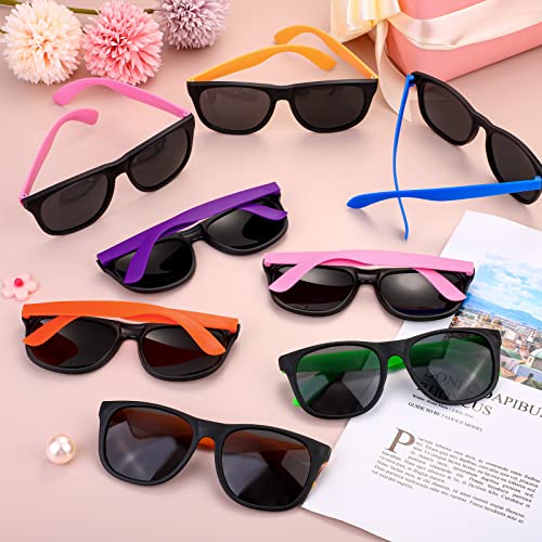 Elcoho 60 Pack Neon Sunglasses Bulk Party Favors Retro 80's Style Sunglasses 6 Neon Colors for Adults and Kids Beach Pool Party Supplies4