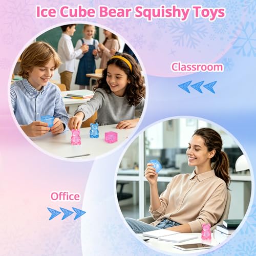 Taba Squishy Fidget Toys,6PCS Tedmax Squeeze Toys Square Stress Balls,Slow Rising Ice Cube&Bear,Sensory Toys for Autism,Anxiety Relief Squishies.Perfect for Kids & Adults,Classroom Prizes,Party Favors - Image 6