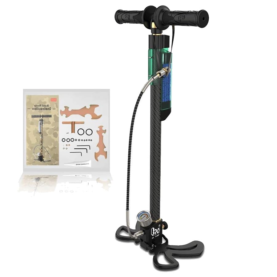ECOMMUR Bomba PCP Borner GX-H-4 con Dryer | Bomba para escopetas, carabinas y Pistolas de balines de Aire pre-comprimido - Alta presión. con Filtro de Humedad.