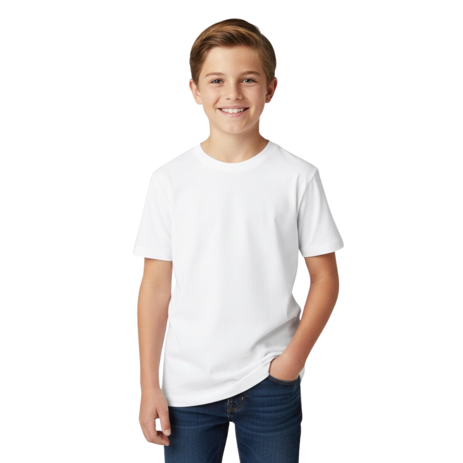 A2z 4 Kids Boys White Cotton T-Shirt Plain - T Shirt Pl 13