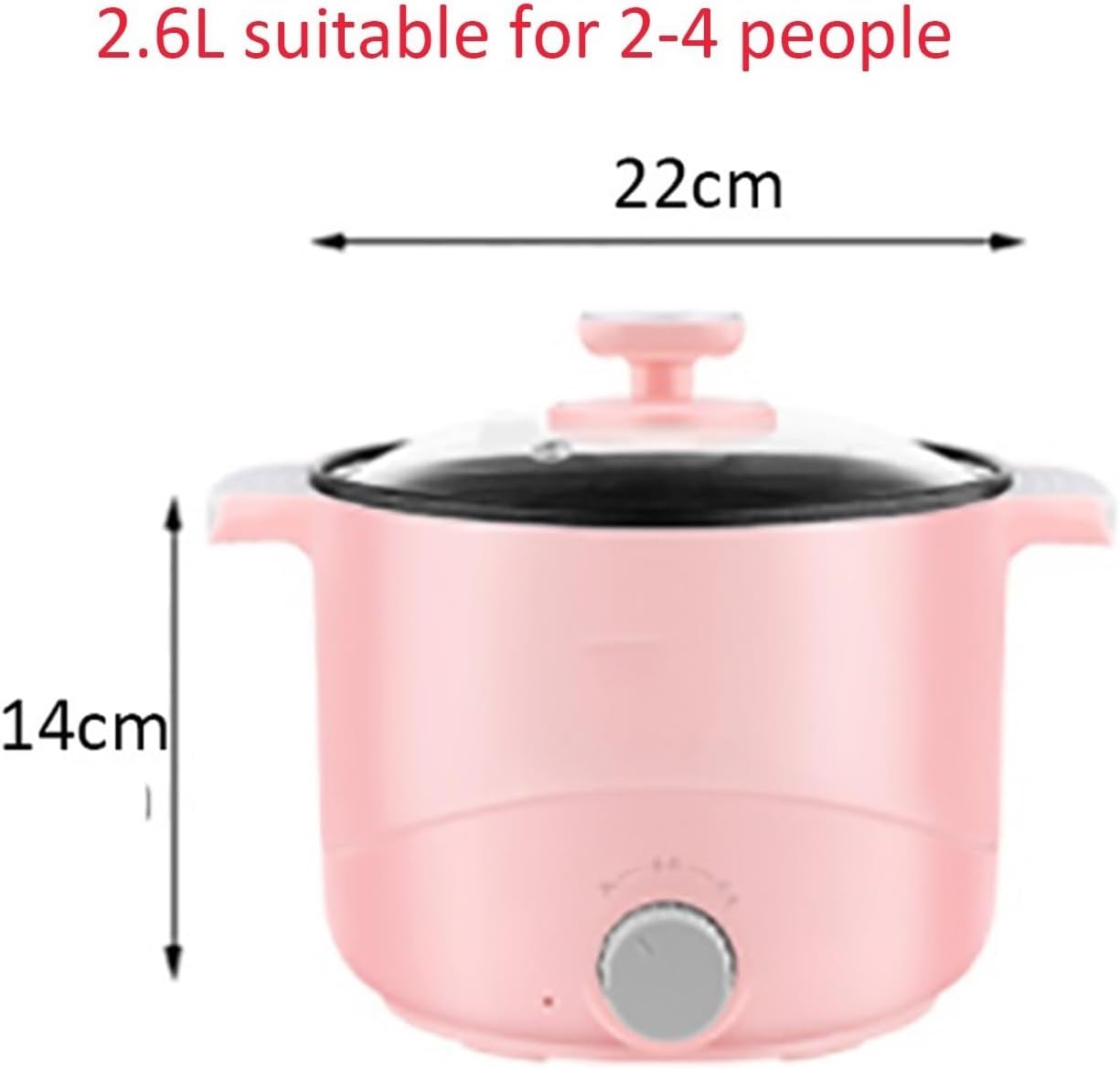 Rice Cooker (1.6/2.6L) Household Multifunctional Mini Rice Cooker/frying Pan/wok/soup Pot, Non-stick Inner Pot, for 1-4 People 220-240V US/EU(A,1.6l)