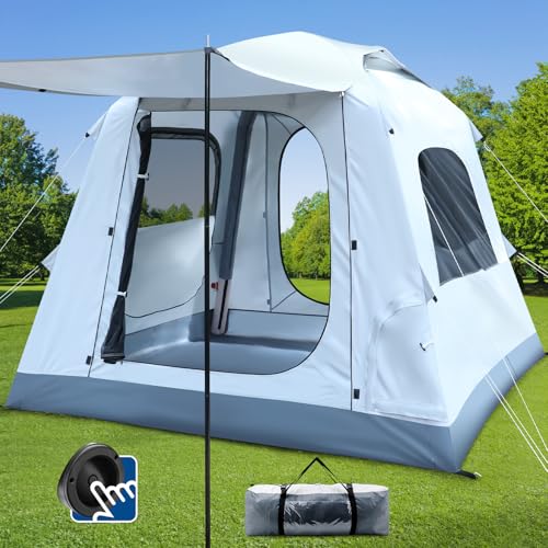 Carpa Inflable Rápida para Camping Nidebur XB374 3-4 Personas, Impermeable, Fácil Montaje, Plata miniatura 1