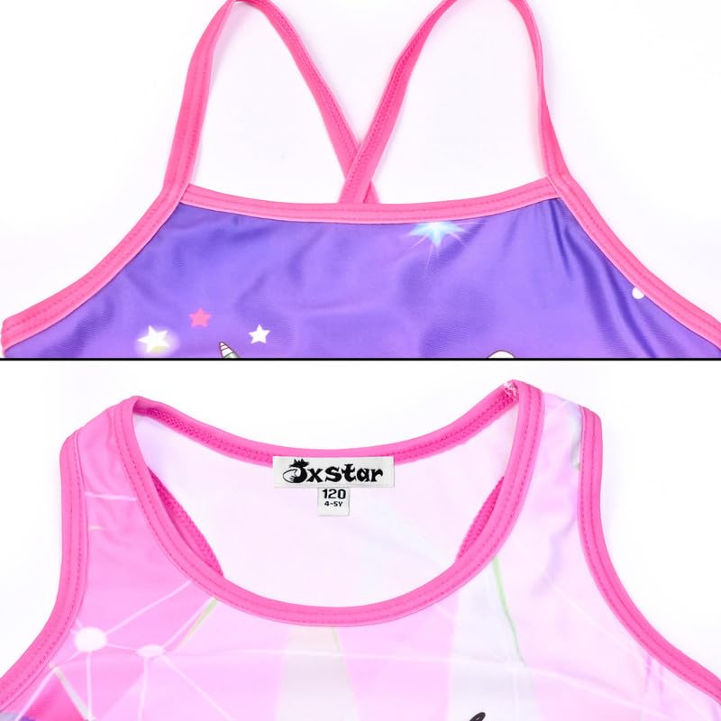 Jxstar 2-Pack Girls 2-Piece Swimsuits Bathing Suits Unicorn Mermaid Swimwear Tankini3