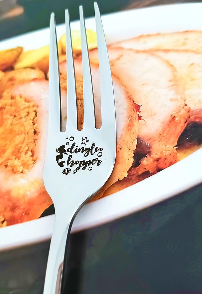 Mermaid Gifts Forks for Women Girls Dingle Hopper Fork for Wife Daughter Christmas Birthday Gift for Mermaid Lover Sister Friends Stainless Steel Dinner Forks — Amazon image 3
