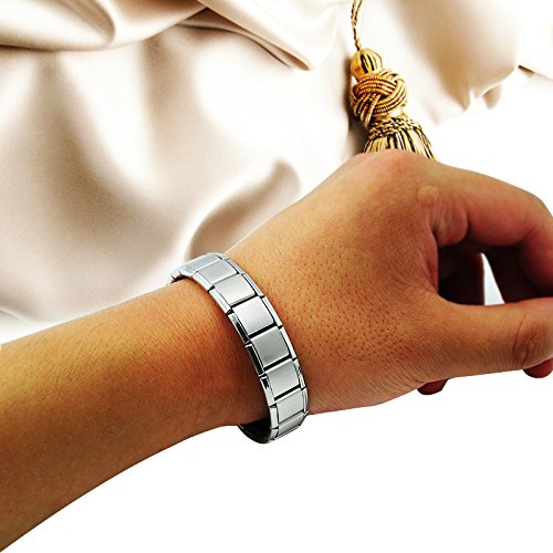 Denshine 20 cm Zilver Gezondheid Power Nano Energie Germanium Magnetische Titanium Armband Balance Lichaam Ion