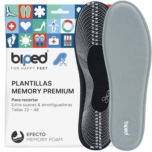 biped plantillas memory foam recortables – plantillas cómodas suaves hombre mujer – plantillas amortiguadas para zapatos botas calzado laboral – deporte y uso diario z2937