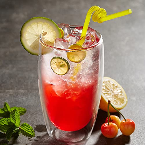 300 Pcs Flexible Colorful Disposable Plastic Bendable Drinking Bendable Straws, 10.4" Long And 0.23'' Diameter #TOP7